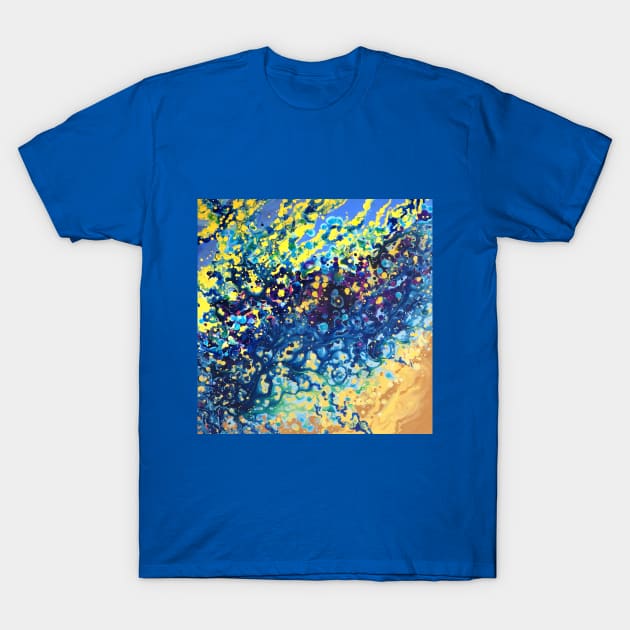 Ocean Sand Abstract Dot and Flow T-Shirt by Encino